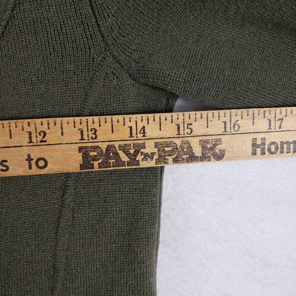 Club Monaco Women's XS‎ Merino Wool Pullover Tunic Sweater Olive Green Earthy - Picture 2 of 8